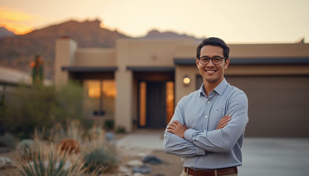 lucid-origin_A_warm_realistic_photo_of_a_professional_home_watch_specialist_standing_outside_-0 homewatch tucson